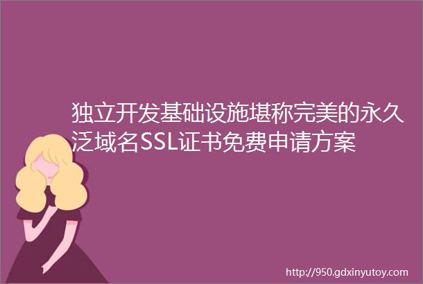 独立开发基础设施堪称完美的永久泛域名SSL证书免费申请方案
