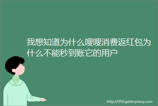 我想知道为什么嗖嗖消费返红包为什么不能秒到账它的用户